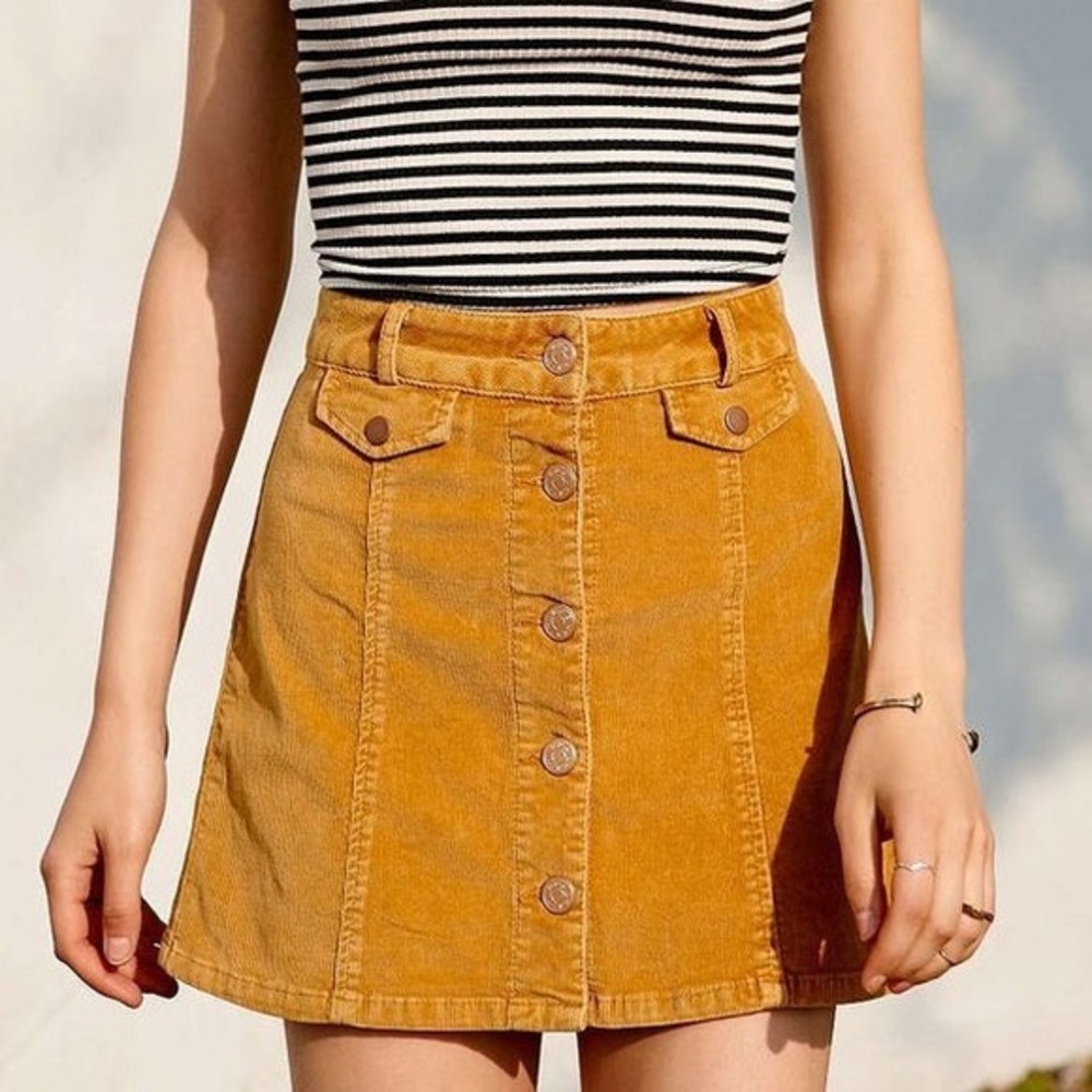 Urban Outfitters BDG Corduroy Mustard Skirt